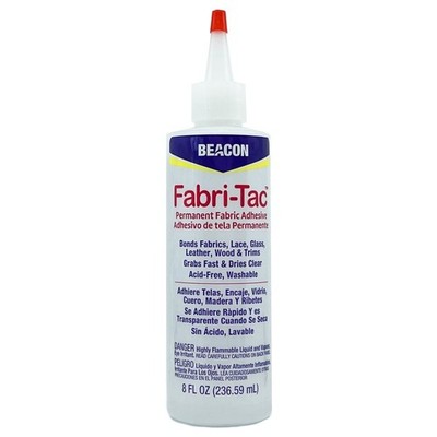 Adhesives Fabri-Tac Permanent Glue, Quick Dry, Acid and Lingin Free, Clear, 8