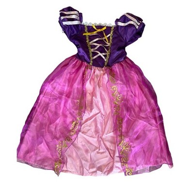 Jerris Apparal Halloween Costume Rapunzel Dress Pink Purple Pretend Girls 5-6