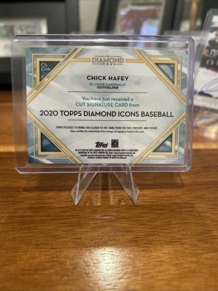 2020 Topps Diamond Icons Baseball Chick Hafey Cut Signature 1/4  - Image 2 of 2