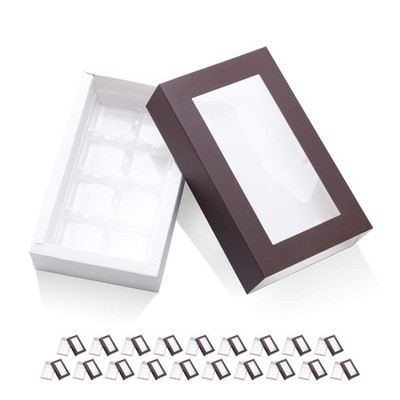 BAKIPACK 20 Truffle Box, Chocolate Box Packaging, Candy Boxes with 8Piece Pla...