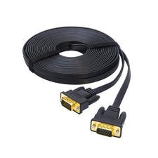 Ultra Thin Flat Computer Monitor VGA Cable Male To Male 15 Pin SVGA 32 Feet