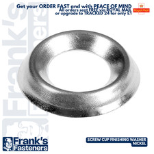 #6 #8 #10 M3.5 M4 M5 NICKEL SCREW CUP COUNTERSUNK FINISHING WASHER