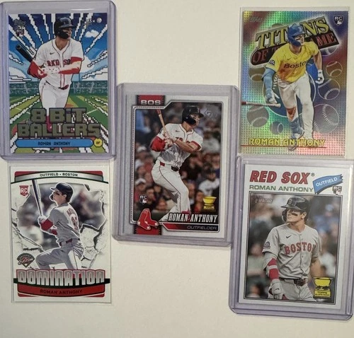 Roman Anthony Rookie Lot (5 Cards) + Inserts Red Sox Topps 2026 RC + 8-Bit