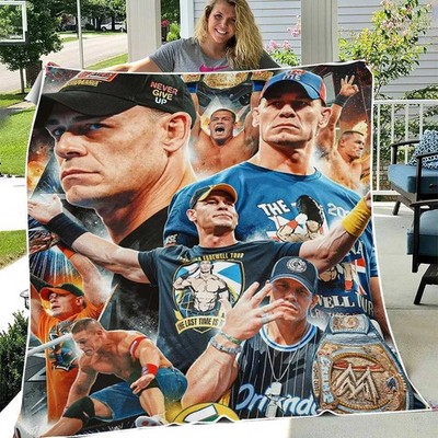 Vintage American Wrestling Blanket | Cozy Pro Wrestler Fandom Flannel Gift