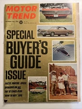 Motor Trend Magazine November 1966 Special 1967 New Car Buyer's Guide