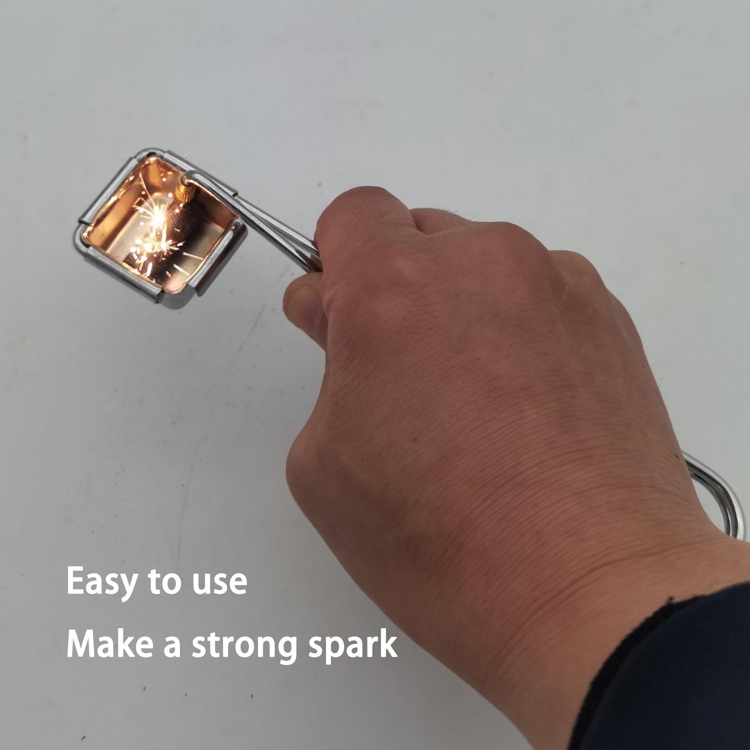 Single Flint Torch Striker, Lighter Pack of 2, for 18cm, Silver 