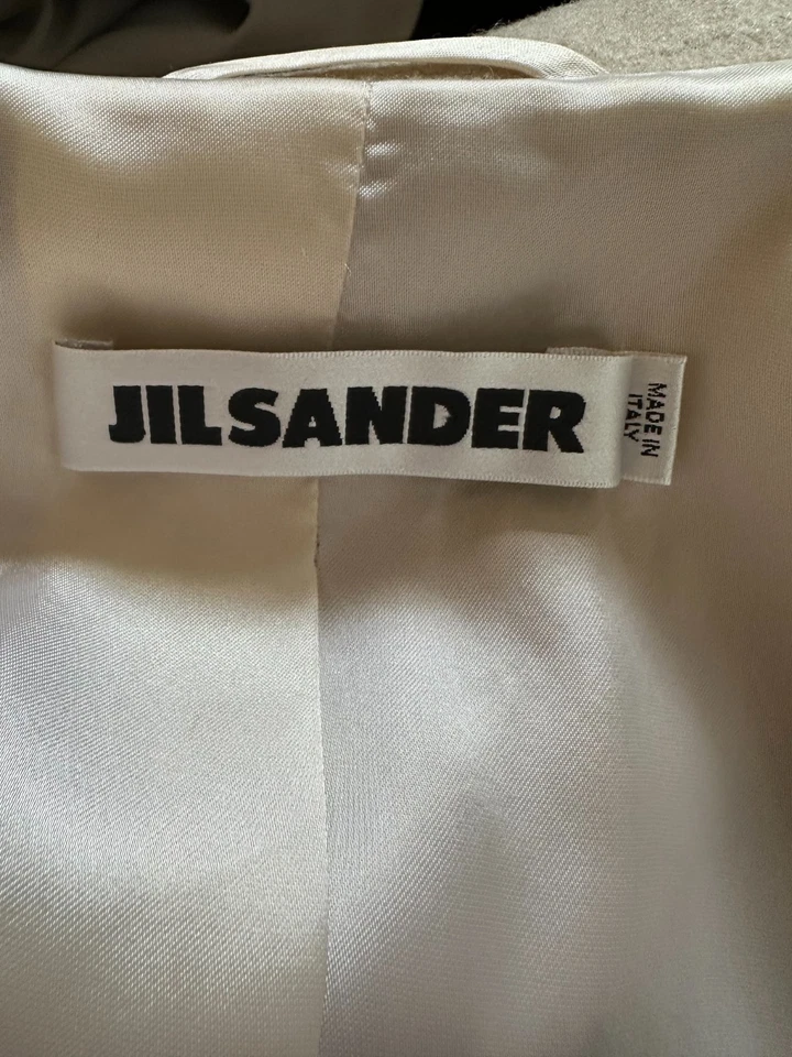 Jil Sander Wool Coat Size 42 Beige Mid Length Jacket - Image 3 of 4