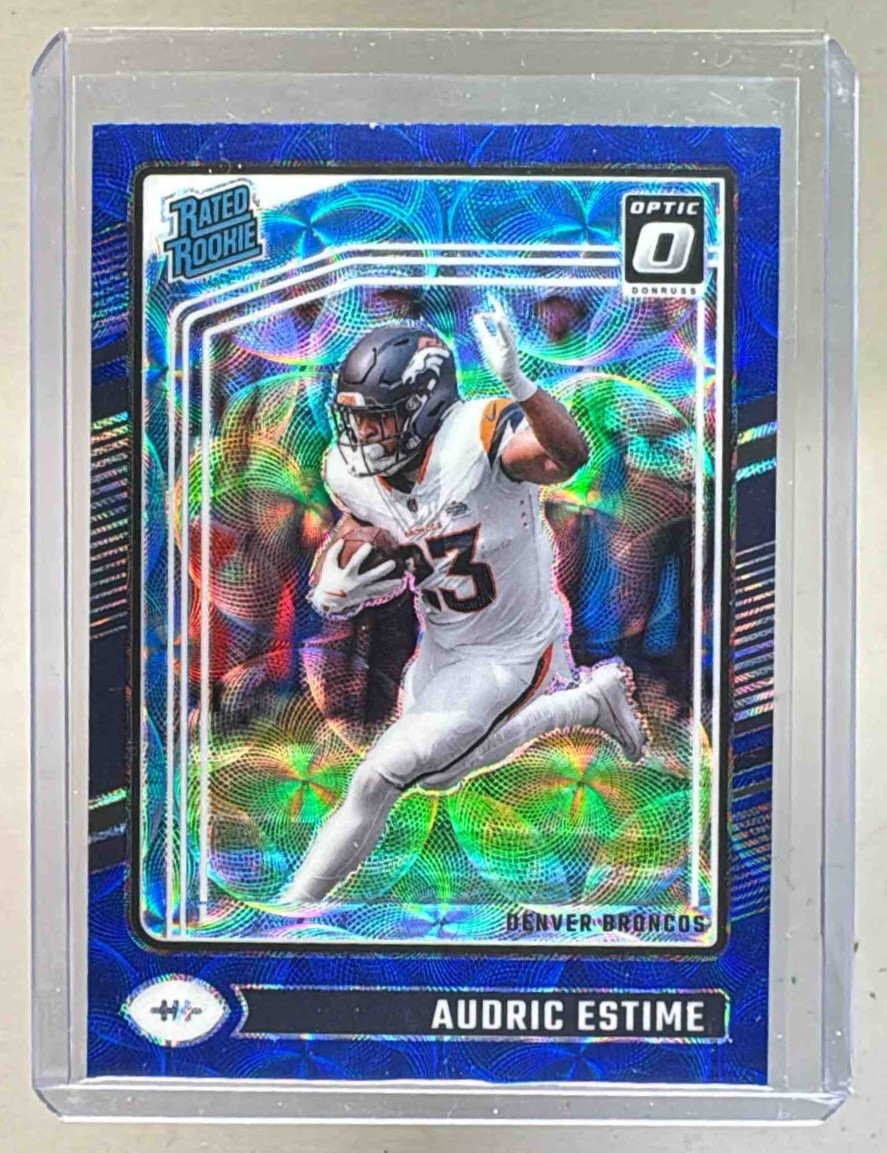 Audric Estime 2024 Panini Donruss Optic #206 Blue Scope Rated Rookie