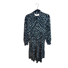Nasty Gal Zebra High Neck Open Back Hi Low Dress Women's Size 6