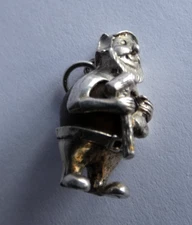 Lovely vintage solid sterling silver Nuvo  lucky touch wood / wud dwarf charm