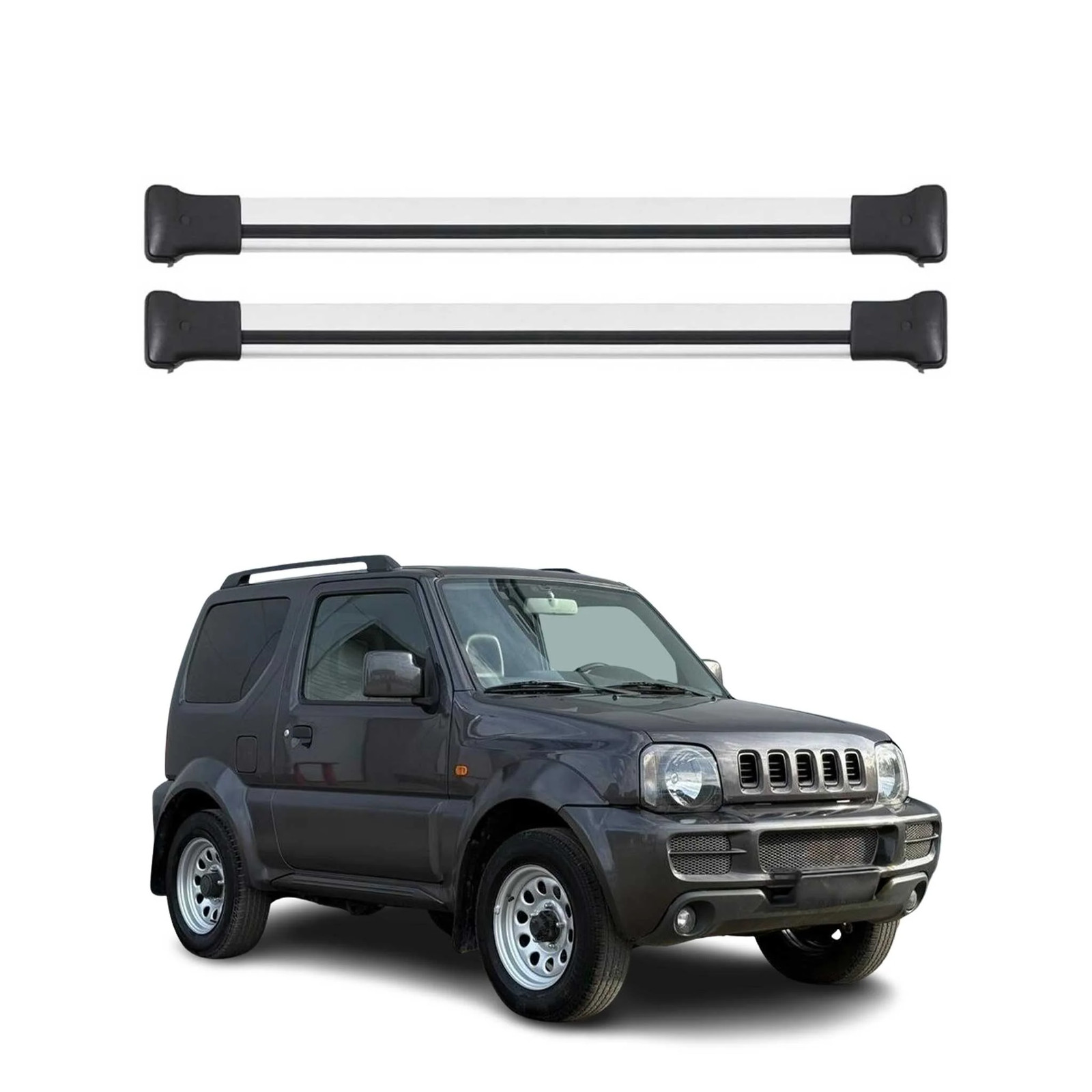 Barres de toit Suzuki Jimny 2004-2018 transversales alu gris de portage