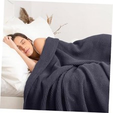 100 Cotton Waffle Weave Blanket, King, 104  x 90  inch  King 104" x 90" Grey
