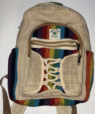 Himalayan Hemp THC-Free  Backpack Bag Made In Nepal Multicolor