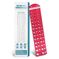 28 Nut and Bolt Thread Checker with 14 Metric and 14 Standard Sizes, 6601 Alumin
