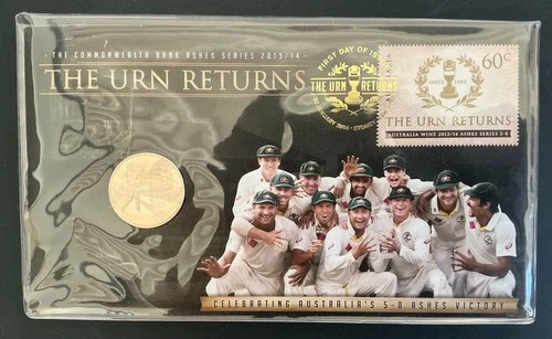 2014 Australia The Urn Returns Royal Australian Mint PNC with 20¢ Coin