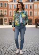 Harve Benard Colorful Floral Paisley blazer size 12 Button Front Lined