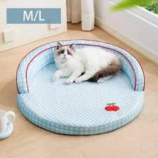 Cat Sleeping Bed Pet Kennel Removable Washable Cover Crate Bed Breathable Pad