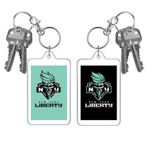 WNBA Basketball Keychain Choose Your Team Logo Color Dual Image Key Ring Clip
