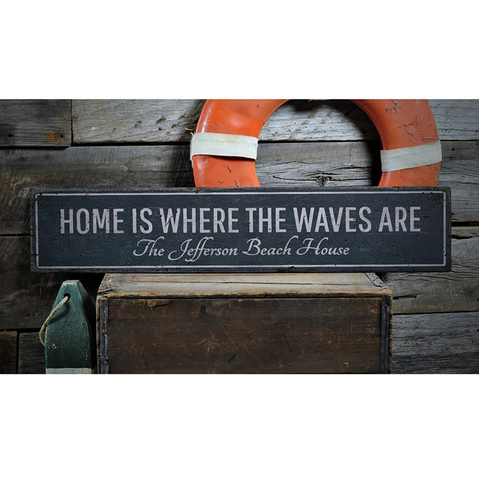 Beach Phrase Sign, Wooden Beach Decor -Distressed Wooden Sign - Image 2 of 2