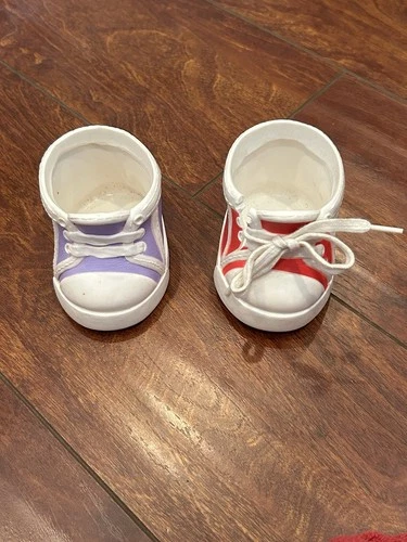 Vintage Cabbage Patch Kids Designer Line Single Shoes One Purple One Red TLC