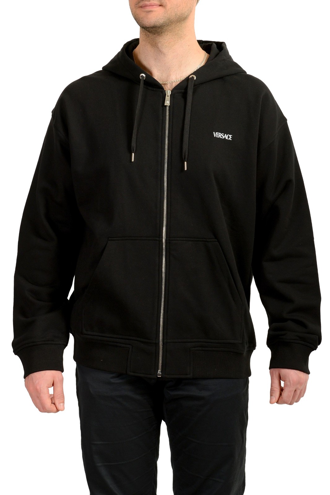 Мужская черная спортивная куртка Versace с капюшоном и логотипом Mitchel Fit US 4XL IT 60 85690₽