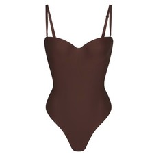 Skims Body Molded Underwire Bodysuit Cocoa Brown Thong BD-THG-9104 Medium