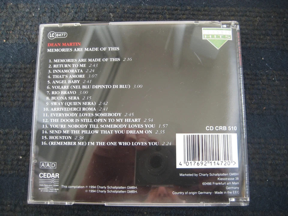 CD  DEAN MARTIN  Memories are made of this  Neuwertig  Best of  Greatest Hits - Bild 3 von 4