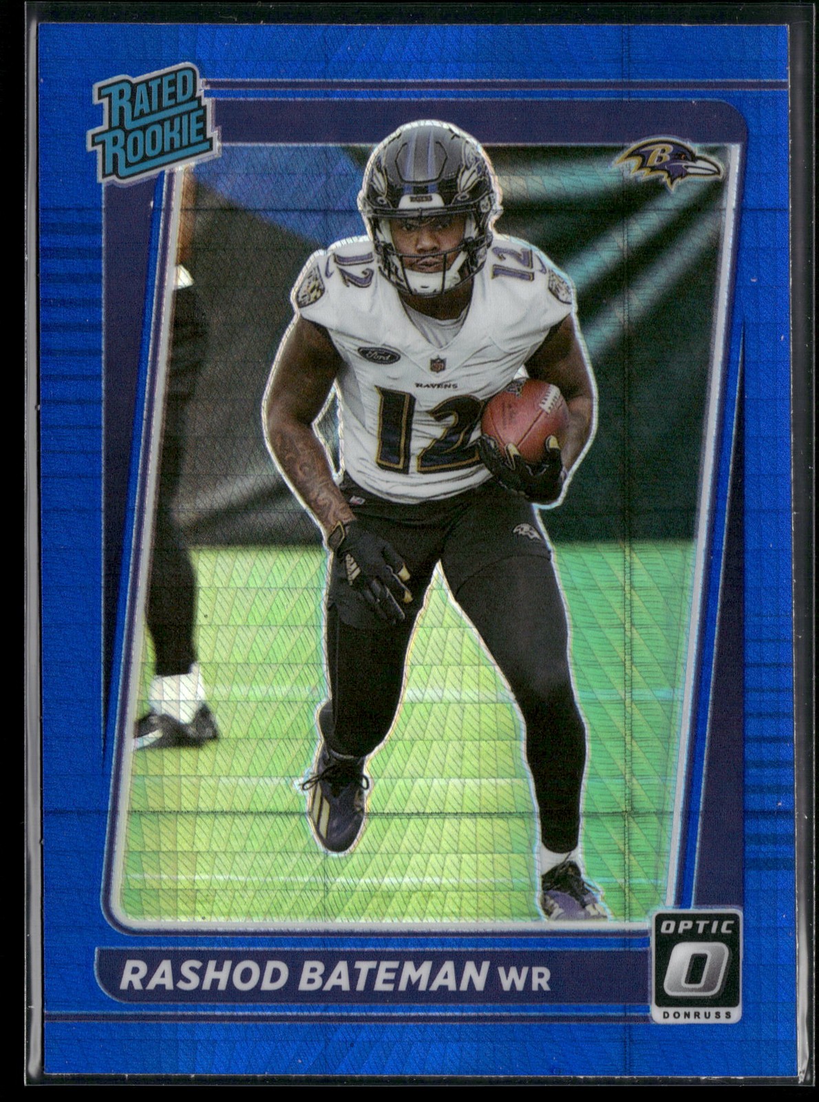 Rookie 2021 Donruss Optic #210 Rashod Bateman Blue Hyper