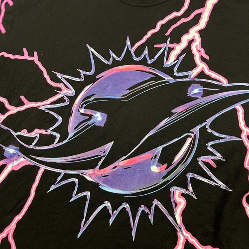 Miami Dolphins Super Bowl Lightning NFL Casual Tee T Shirt Mens Large L - Picture 2 of 14