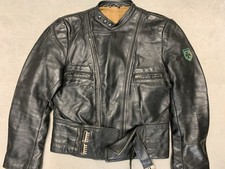 HARRO Giacca Moto Pelle Con Pelliccia Vintage Tg 48 Buone Condizioni