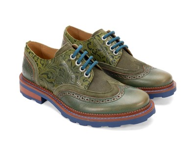 NEW $399.  JOHN FLUEVOG Guardian Angel NATHANIEL Double Wingtip Derby Shoes 12.5