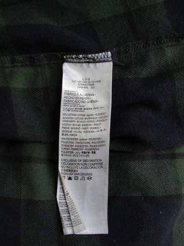 Vintage, Red Tag, Levi's Boys Blue Green Flannel Shirt, 147-163 cm, 12-13 yrs. - Picture 5 of 7