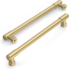 Amerdeco 10 Pack Brushed Gold Cabinet Pulls 7.5 Inch Hole Center Drawer Pulls