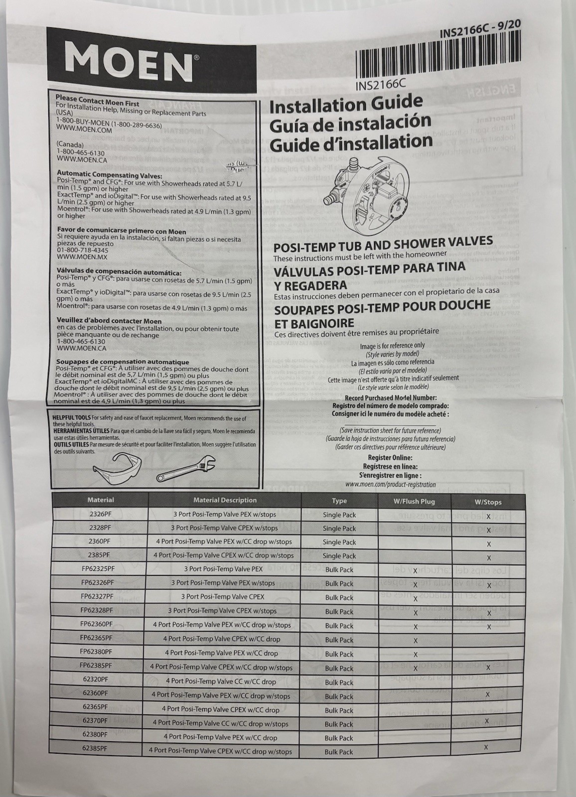 Moen 1/2 Inch Sweat Posi-Temp Pressure Balancing Rough-In Valve 2520dns asa thumbnail 5