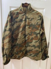Starter Men's Fleece Pullover Camo Size M Quarter 1/4 Zip 100 Polyester Sweater
