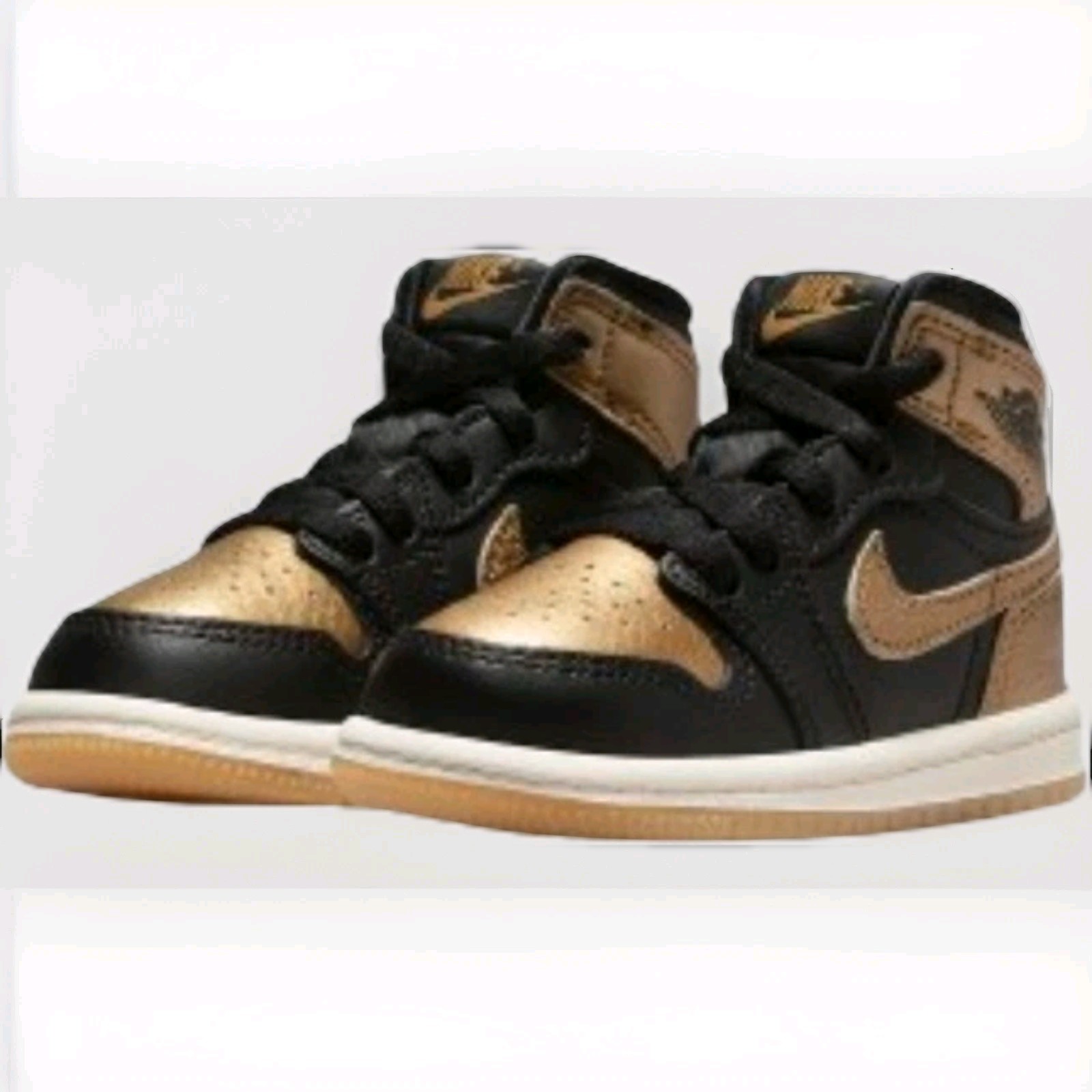 Jordan 1 Retro High Og Td Black Metallic Gold Sail Size 7c thumbnail 5