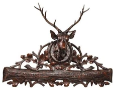 Hand-Cast Royal Stag Head Wall Pediment-Rustic Decor