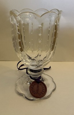 William Yeoward Crystal Vase Goblet-Style w/ Scalloped Edge
