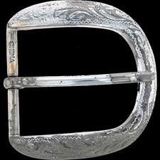 Western Flower Single Prong Leathercraft Pin 1.5" Vtg Belt Buckle Replacement