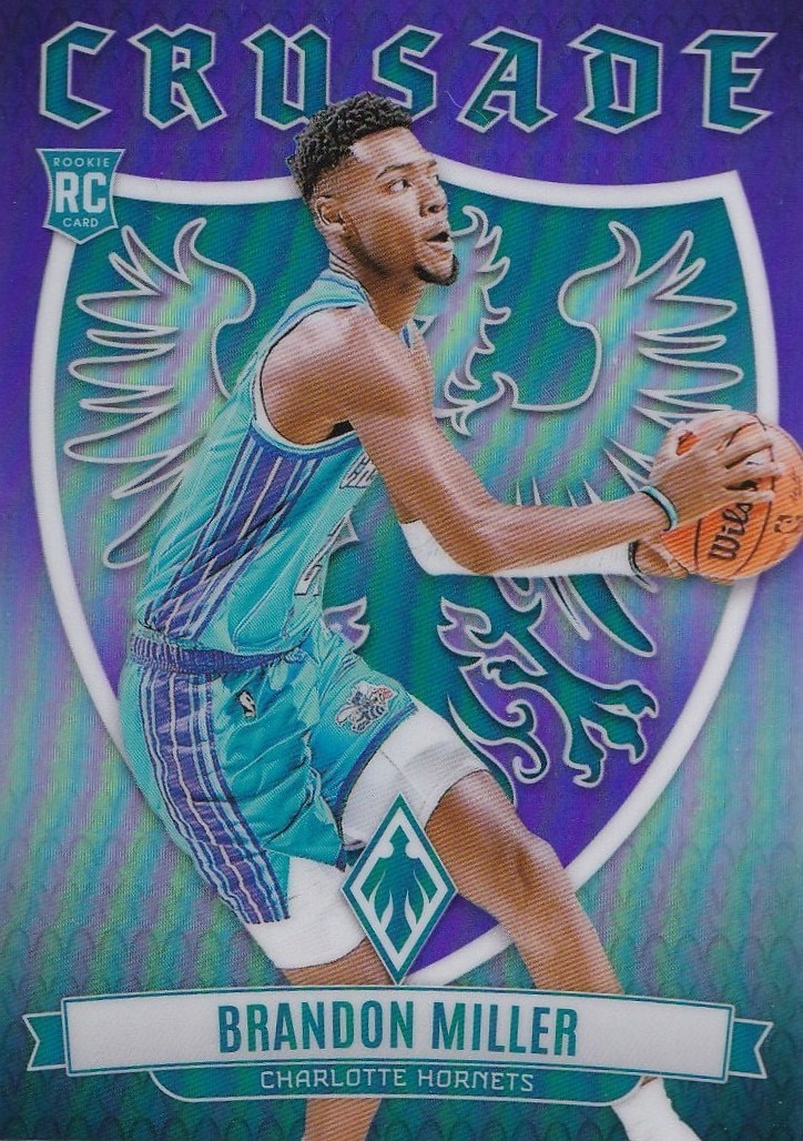 Brandon Miller 2023-24 Panini Phoenix Crusade Purple Rookie RC 18/75 #18 Hornets