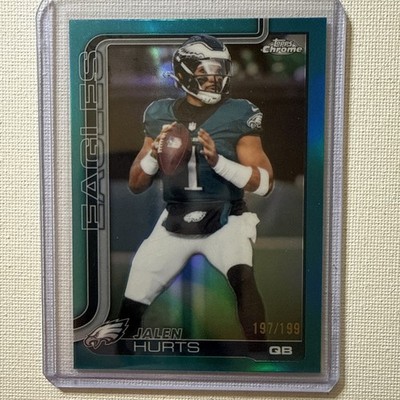 2025 Topps Chrome Jalen Hurts Aqua Refractor Parallel #247 Eagles /199