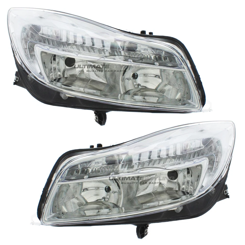 Headlights Vauxhall Insignia 2008-2014 Chrome Inner Headlamps Pair Left & Right