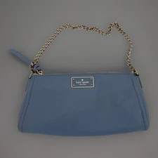 Kate Spade New York Blue Nylon Chain Strap Wristlet Clutch Crossbody Bag