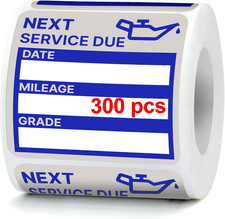 For Oil Change Stickers 300 Pcs 2 X 2 Service Black Stickers, Next Service Due