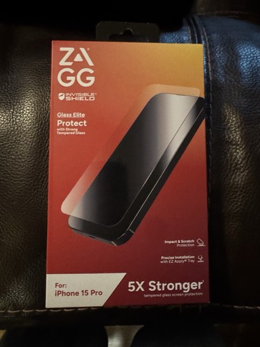ZAGG Invisible Shield Glass Elite Screen Protector iPhone 15 Pro, 5X Stronger!