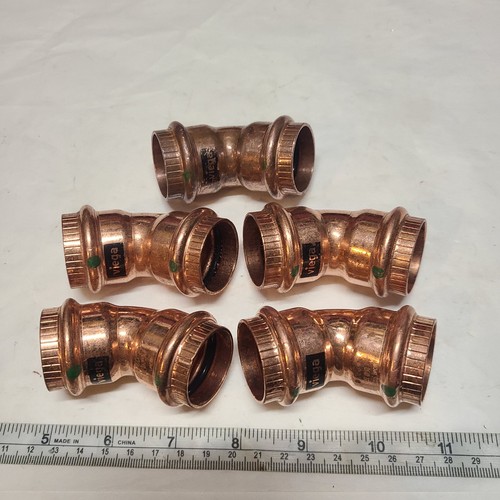 5 PK Viega 77028 ProPress Copper 45 Elbow 1" x 1" P1 x P2 ~ Free Shiping