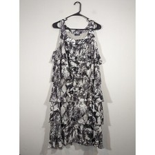 Lane Bryant Grey Ruffle Sleeveless Dress Women Plus NO Size Tag