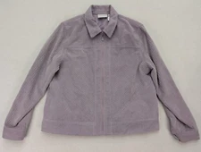 Alfred Dunner Women's Jacket Size 14 Lavender Purple Corduroy Full Zip
