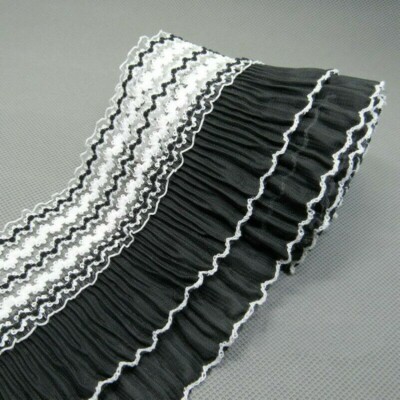 Elastisch Spitze Netzborte Rüschen Rüschen doppellagig Falten Chiffon Einfassung