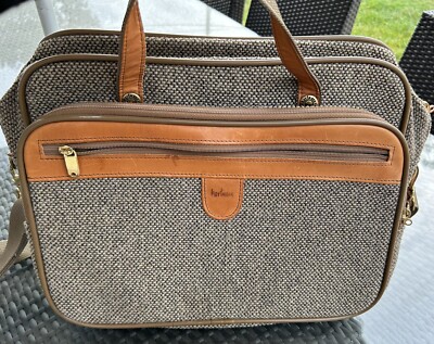 Vintage Hartmann Duffle Bag Carry On Tweed Leather Travel Case